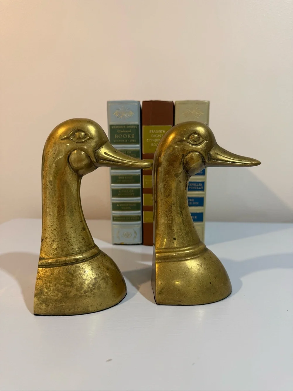 Set of 2 Vintage Brass Duck Bookends - Picture 4 of 4